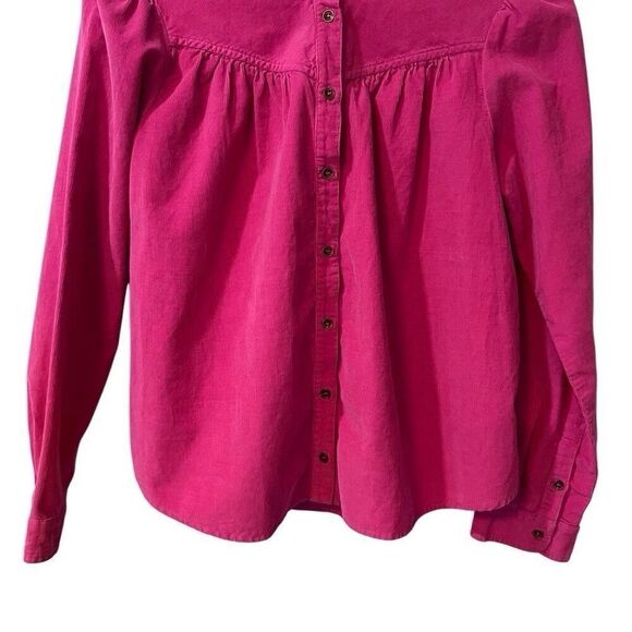 Xirena Corduroy Emilia Shirt XS Cotton Pink Velvet Button Front Pink Relaxed Fit - Picture 10 of 12